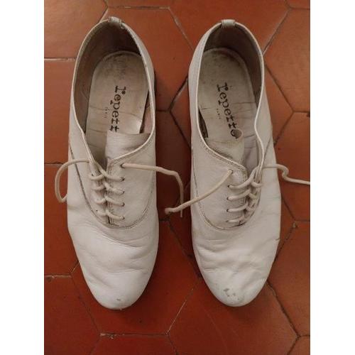 Chaussons De Jazz Cuir Blanc Repetto - 37