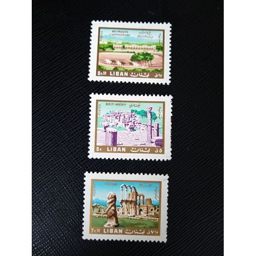 Timbre Liban Yt 259 / 262 / 263 Beyrouth , Beit Mery , Anjar 1966 ( 051107 )