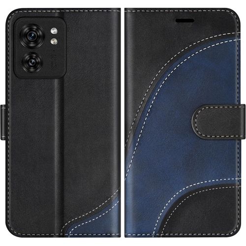Kal-Coque Pour Motorola Edge 40, Housse En Cuir Pu Pochette De Portefeuille, Magnétique Étui De Protection Housse Coque Pour Motorola Edge 40, Noir