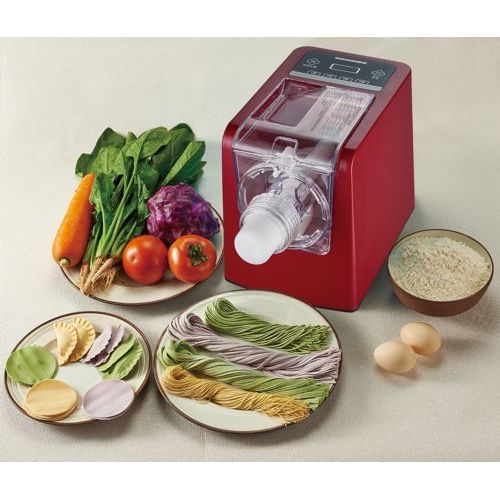 Machine à pâtes 300 Watt - 52 filières - Extraction des pâtes VERTICALE NE COLLE PAS Max 900g de pates KIT RAVIOLIS GRATUIT équipée de 52 disques x 52 types de pâtes fraîches en 10 minutes.