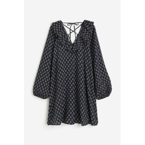 Robe Trapèze Avec Laçage - Noir