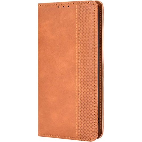 Kal-Housse Pour Telephone Xiaomi Redmi Note 9s Etui, Pu/Tpu Retourner Cuir Coque Magnétique Portefeuille, Marron