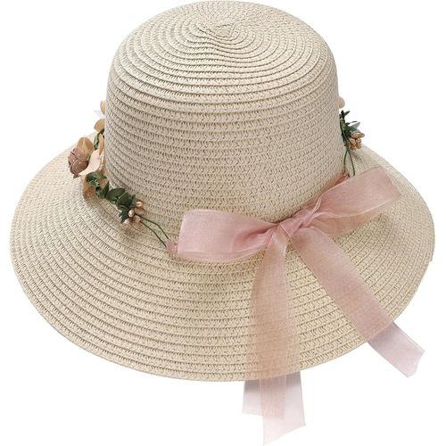 Femmes Bohème Chapeau De Paille Pliable Chapeau De Soleil Chapeau De Plage Large Bord Arc Chapeau D'été Pour Les Vacances De Voyage Et La Plage.[Z1612]