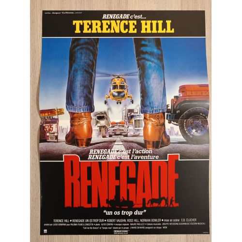 Renegade - Affiche De Cinéma Originale - État Neuf, Jamais Affichée - Format 40x54 Cm - Film De Enzo Barboni, Avec Terence Hill, Norman Bowler, Ross Hill, Robert Vaughn - Poster - Année 1987