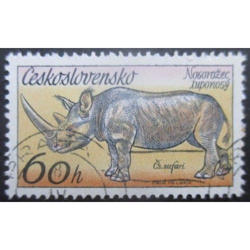 Tchecoslovaquie N°2185 Rhinocéros Oblitéré