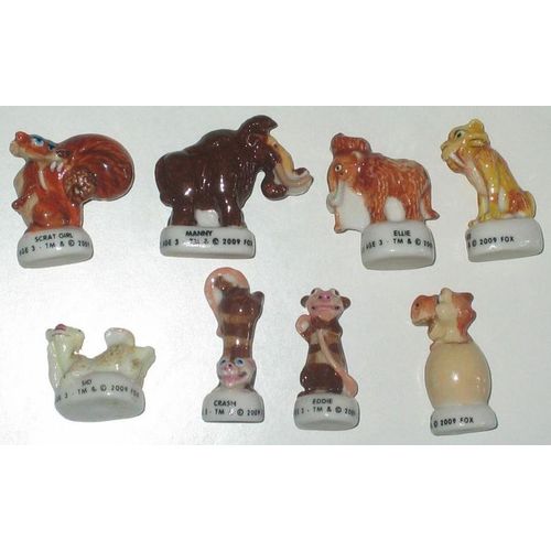 Série Complète De 8 Fèves Brillantes Age De Glace 3 (2010)