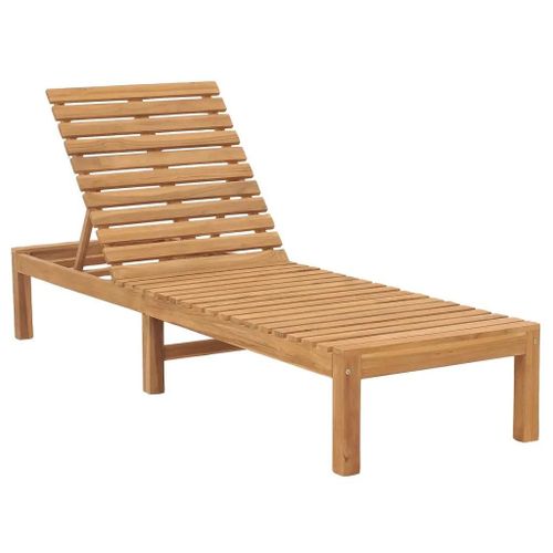 Prolenta Premium - Chaise Longue Bois De Teck Solide