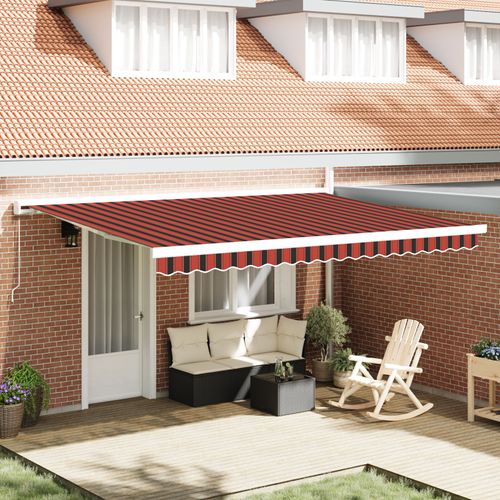 Vidaxl Store Rétractable Manuel En Orange Et Marron - 450x300 Cm