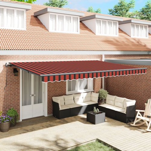 Vidaxl Store Rétractable Manuel Orange Et Marron 500x350 Cm