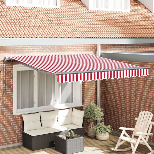 Vidaxl Store Rétractable Manuel Rayé Rouge Et Blanc 350x250 Cm