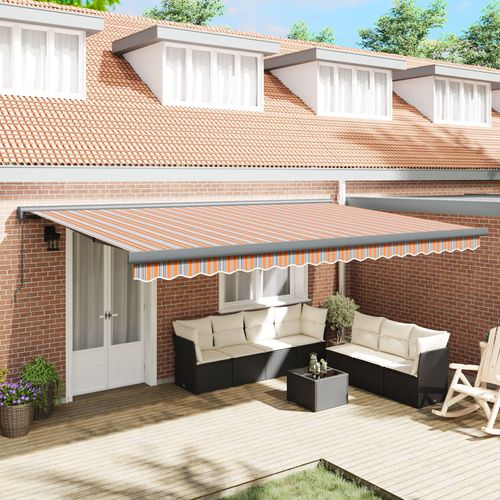 Vidaxl Store Rétractable Manuel À Rayures Multicolores 500x300 Cm