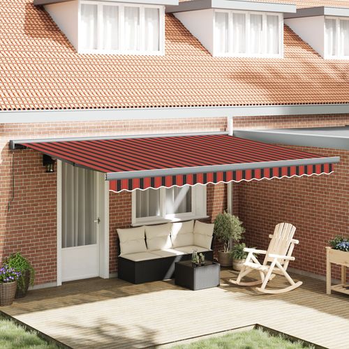 Vidaxl Store Rétractable Manuel En Orange Et Marron, 450x300 Cm