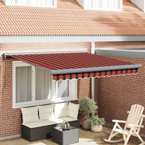 Vidaxl Store Rétractable Manuel Orange Et Marron 350x250 Cm