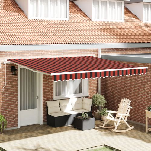 Vidaxl Store Manuel Rétractable Orange Et Marron 400x350 Cm