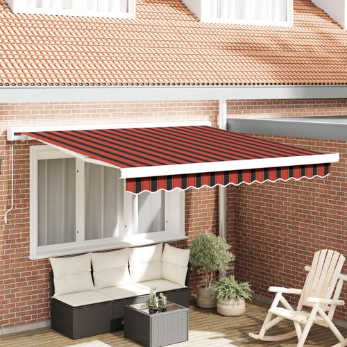 Vidaxl Store Rétractable Manuel Orange Et Marron 350x250 Cm