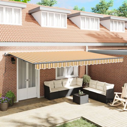 Vidaxl Store Rétractable Manuel Rayé Multicolore 500x300 Cm