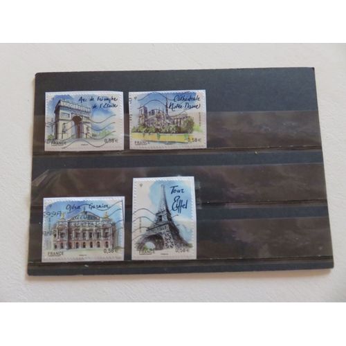 Lot De 4 Timbres Oblitérés "Capitales Européennes : Paris" - 2010