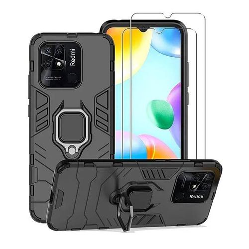 Coque Anneau Pour Xiaomi Redmi 13c 4g / Poco C65 + X2 Verres Trempé - Etui Housse Aimant Anneau Vitre Ecran Verre Trempé