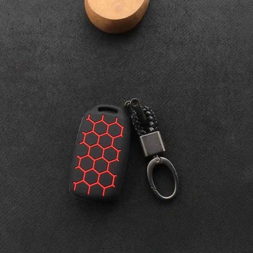 Étui de protection en Silicone pour clé de voiture,pour Yeti Superb Rapid Octavia,VW VOLKSWAGEN Golf Jetta POLO - Type black red a