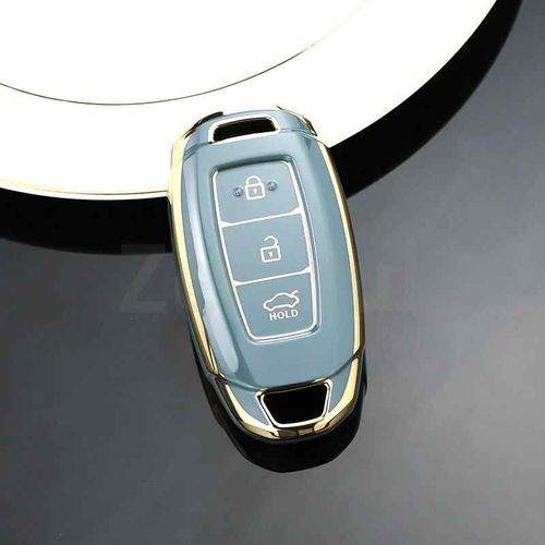 Coque Automatique En Tpu Pour Hyundai Elantra Grandeur Accent Solaris Sonata Palisade Kona Creta I20 I30 Ix35 Ix25,Housse Pour Clé De Voiture - Type 3button Grey