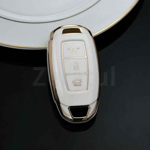 Coque Automatique En Tpu Pour Hyundai Elantra Grandeur Accent Solaris Sonata Palisade Kona Creta I20 I30 Ix35 Ix25,Housse Pour Clé De Voiture - Type 3button White