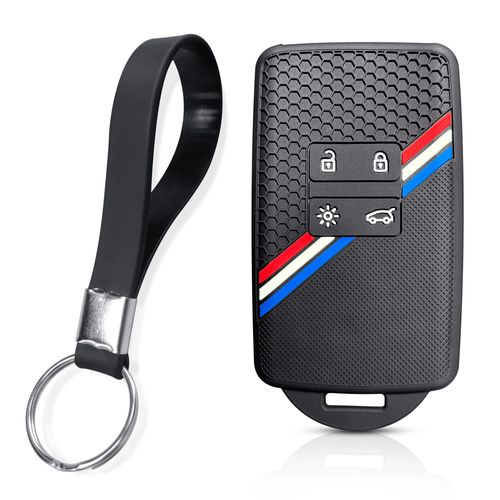 Étui pour clé de carte,capuchons pour Renault Clio 4 5 Austral Arkana Captur Megane Zoe Koleos Kadjar Dacia Duster Sandero Jogger Logan - Type 3lines longchain