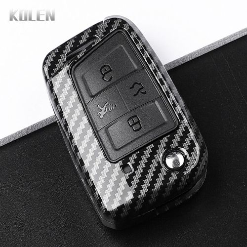 Housse De Clé De Voiture En Fiber De Carbone Abs,Pour Vw Volkswagen Golf 7 Mk7 Tiguan Mk2 Pour Ateca Fr 2 - Type 4 Btn Carbon