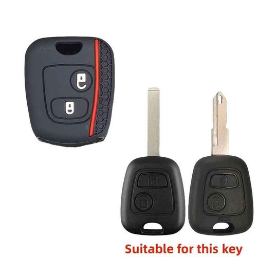 Pour Citroën C1 C4 Pour 106 107 206 207 306 307 406 407 Coque Automatique Fob Protecteur Voiture Télécommande Clé Housse Accessoires - Type Black