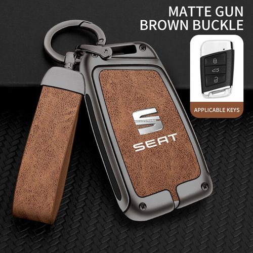Étui pour clé de voiture,support de couverture,sac pour clé,support de coque pour Arosa Tolendo Exeo Mk2 Mk3 MK4 Ateca Altea FR,accessoires - Type C-Gun Brown
