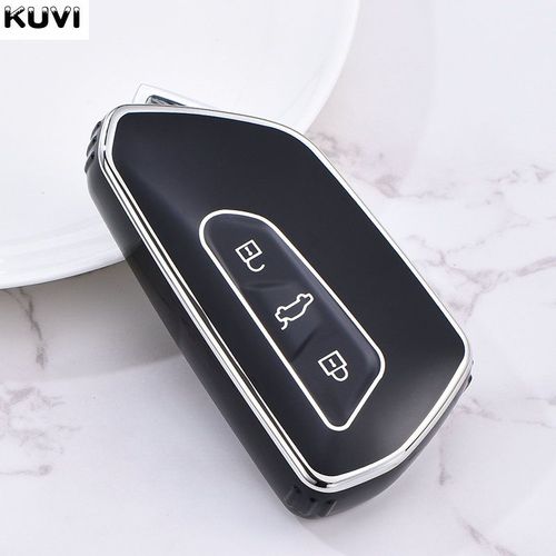 Housse De Clé De Voiture Abs,Pour Vw Volkswagen Golf 8 Mk8 Id.3 Id.4 Octavia A8 Mk4 2020 2021 Formentor Tarraco - Type Tpu Black #A