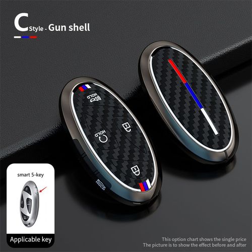 5 7 Boutons En Alliage De Zinc + Silicone Housse De Clé De Voiture Pour Hyundai Kona Ev Grandeur Gn7 Ioniq 6 2023 2024 Coque De Protection De Clé À Distance - Type Gun Shell-5 Button #B
