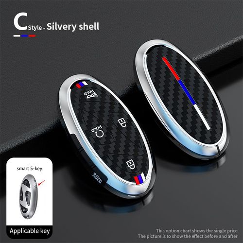5 7 Boutons En Alliage De Zinc + Silicone Housse De Clé De Voiture Pour Hyundai Kona Ev Grandeur Gn7 Ioniq 6 2023 2024 Coque De Protection De Clé À Distance - Type Silver Shell-5 Bttns #B