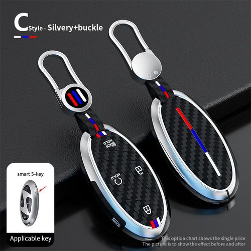 5 7 Boutons En Alliage De Zinc + Silicone Housse De Clé De Voiture Pour Hyundai Kona Ev Grandeur Gn7 Ioniq 6 2023 2024 Coque De Protection De Clé À Distance - Type Silver Set-5 Button #B