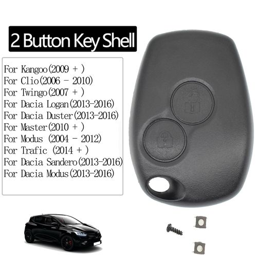 Coque De Clé Télécommande Pour Renault Trafic Twingo Master Modus Logan,Interrupteur À 2/3 Boutons,Étui Porte-Clé De Voiture,Pièces De Rechange,Accessoires - Type 2button