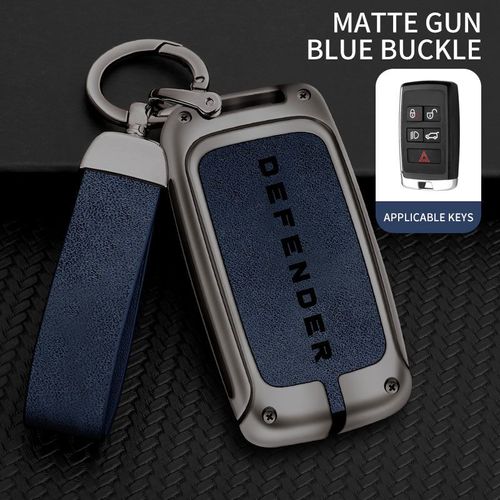 Étui de clé de voiture en alliage de zinc pour Land Rover Defender,protecteur de télécommande,housse de clé,accessoires de voiture - Type G Blue Defender A