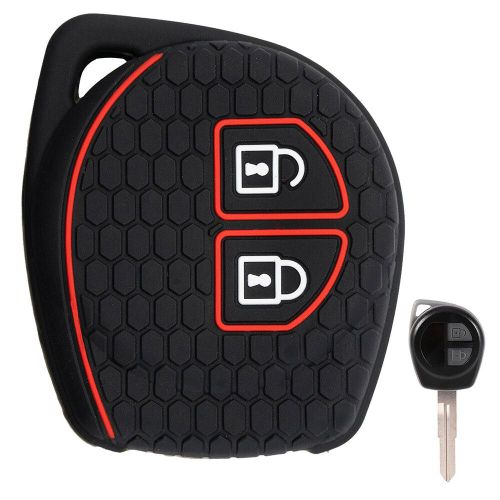 2 Boutons Silicone Voiture Télécommande Clé Housse Pour Suzuki Swift Ignis Vitara Liana Ciaz Baleno Voiture Clé Fob Housse Coque Décor