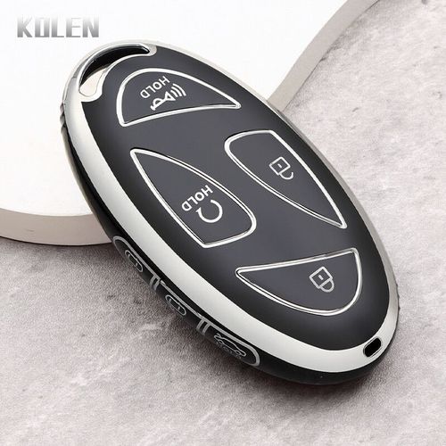 Tpu Voiture Télécommande Clé Housse Coque Pour Hyundai Ioniq 6 Grand Prix Gn7 Kona 5 7 Boutons Protégé Support Sans Clé Fob Sac - Type 7 Button S-Black