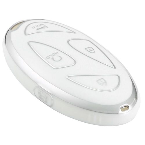 Housse De Clé,Étui De Protection En Tpu Durable,Garniture Dorée,Convient Pour Hyundai 24 Kona N-Line,2024 Elantra Sel,2023 Ioniq 6 - Type Silver White Tpu