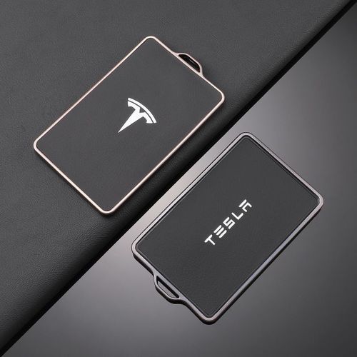 Étui en cuir TPU pour clé de voiture NFC,coque de protection pour Tesla modèle 3 modèle S modèle X modèle Y,support de protection sans clé,accessoires automobiles - Type B-black