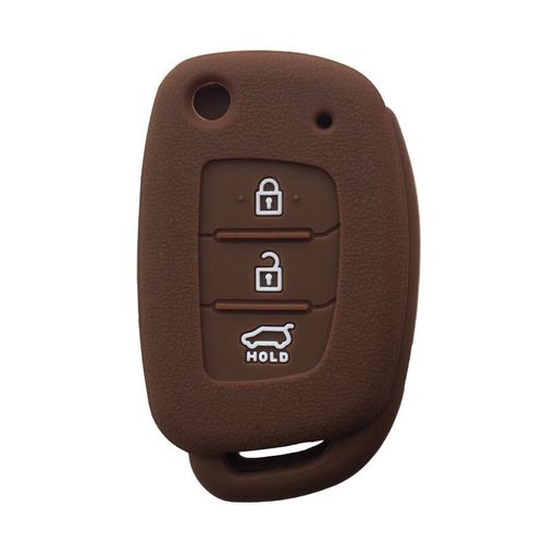 Housse De Protection Pour Clé Hyundai Ix35 Grand I10,Pour Hyundai Elantra 2017 Tucson Sonata Ix25 I20 Creta Santa Fe Gls Reina - Type Marron
