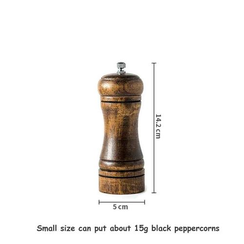 Moulin à Sel et à Épices en Bois Massif avec Bain,Broyeur en Céramique Réglable,Outils de Cuisine,5,8,10 Pouces - Type 5 inch #B