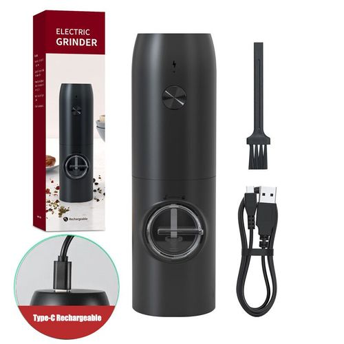 Moulin à sel et à épices automatique,aste par USB,grossiékréglable,lumière LED,outil de cuisine - Type 1 Pieces