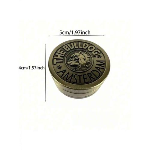 Broyeur d'herbes Bulldog en métal,moulin à épices à 4 couches,broyeur à mortier,tabac brut,accessoires pour fumeurs,outil de cuisine,1.6 po,2 po - Type 50mm-Gold