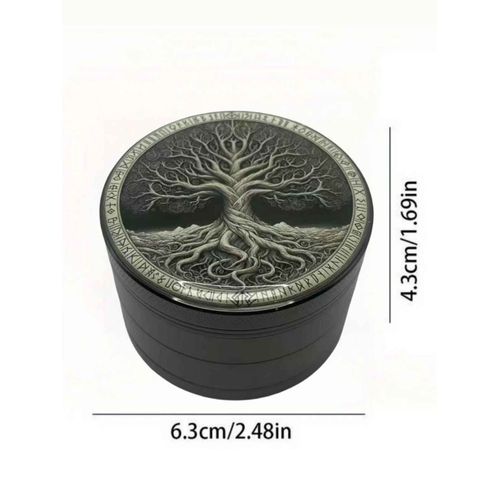 Broyeur d'herbes Boho Tree,4 couches,métal,moulin à épices Belle,mortier,enge brut,tabac,accessoires pour fumeurs,outil de cuisine,50mm,63mm - Type 50mm-Gun Grey