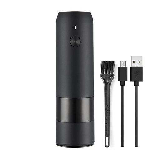 Moulin électrique aste USB,moulin à sel automatique avec lumière LED,charge rapide, - Type black