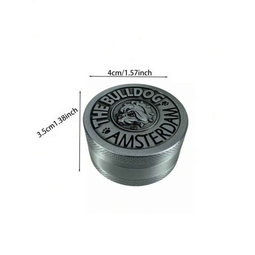 Broyeur d'herbes Bulldog en métal,moulin à épices à 4 couches,broyeur à mortier,tabac brut,accessoires pour fumeurs,outil de cuisine,1.6 po,2 po - Type 40mm-Silver