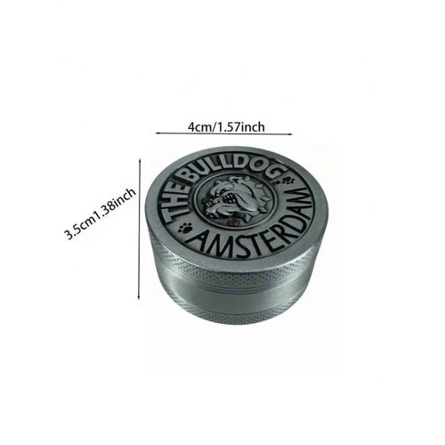 Broyeur d'herbes Bulldog en métal,moulin à épices à 4 couches,broyeur à mortier,tabac brut,accessoires pour fumeurs,outil de cuisine,1.6 po,2 po - Type 40mm-Silver