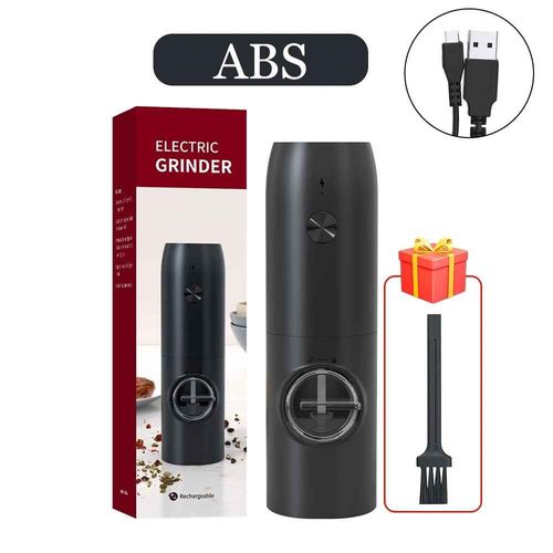 Moulin à sel électrique,aste par USB,avec rugosité réglable,outil de cuisine - Type USB Black #A