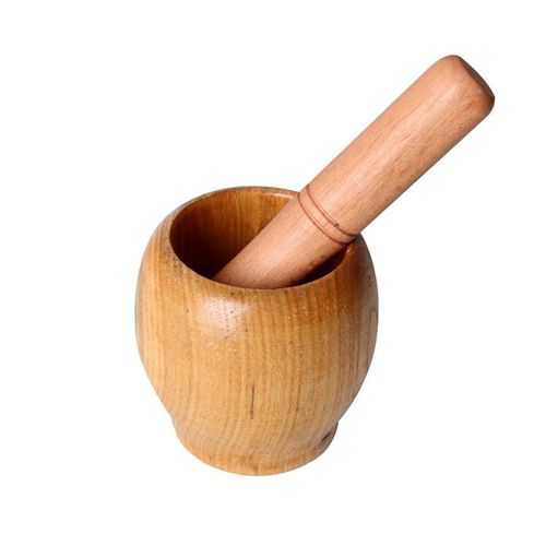 Ensemble de mortier et de pilon Presse,Broyeur vidéo,Broyeur d'épices,Broyeur d'herbes,Râpes hachées fraîches,1995 - Type 1pc wooden color