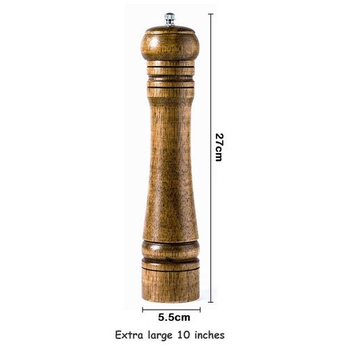 Moulin à Sel et à Épices en Bois Massif avec Bain,Broyeur en Céramique Réglable,Outils de Cuisine,5,8,10 Pouces - Type 10 inch #A